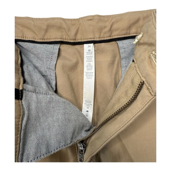 Lululemon ABC Slim Pants, Men’s Tech Pants, Commuter Pants Tan Size 34 Utilitech - Picture 12 of 16